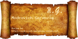 Modrovich Geraszim névjegykártya